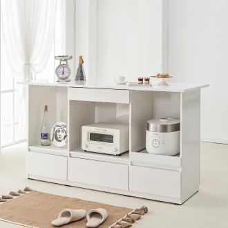 동서가구 클린 아일랜드 홈바 테이블 UV하이그로시 사각 식탁 1400 상하부서랍형 DF926028