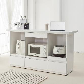 동서가구 클린 아일랜드 홈바 테이블 인조대리석 사각 식탁 1400 상하부서랍형 DF926030