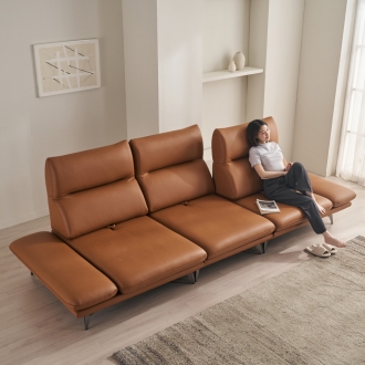 케이하우스홀드 호리즌 국내제작 가죽소파 천연면피 이태리가죽 4인용 스윙소파(소파단품)