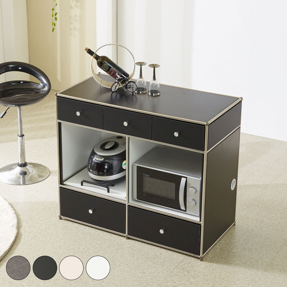 도아르 미드센츄리 모듈 아일랜드식탁 홈바 테이블 조리대 밥솥장 전자레렌지 수납장 1000