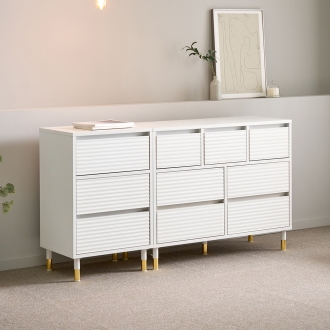 반하나 높은다리 템바보드 1500 3단서랍장세트 와이드서랍장