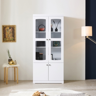 라온스2 1800 양문유리 수납장식장 거실장식장 주방수납장