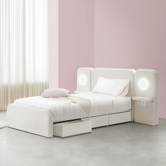 동서가구 소프틴 아쿠아텍스 패브릭 호텔 LED 수납 침대 프레임 SS DF926573