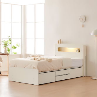 동서가구 룸인 LED 2단 4서랍 수납침대 SS 양면매트포함 DF926708