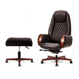 [오프셋퍼니처] 오슬로 침대형 가죽 중역의자+스툴 사무용 사장님 임원용