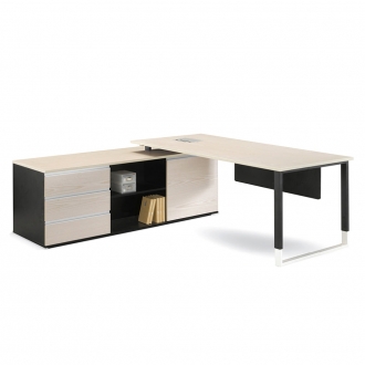 [오프셋퍼니처] 모던파스텔오크305 중역사이드책상 사무용 사장님 임원용