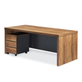 [오프셋퍼니처] 모던내츄럴오크515 중역 사무용책상 업무용 사장님 임원용 1600mm, 일자형