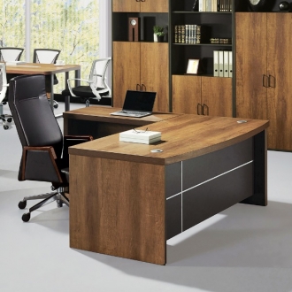 [오프셋퍼니처] 모던내츄럴오크515 중역 사무용책상 업무용 사장님 임원용 1800mm, 라운드형