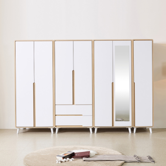 동서가구 밀크 2서랍 거울 옷장세트 2820 다리형 DF926416