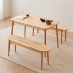 [단독특가]동서가구 우든 고무나무 원목 식탁 의자 벤치 세트 모음