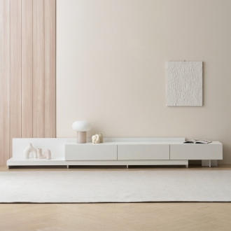 [디자이너스룸] 스텔라 LPM 화이트 확장형 거실장