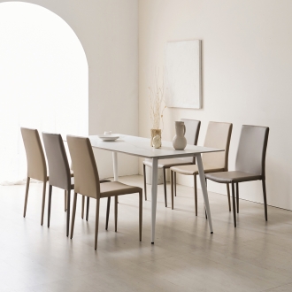 [디자이너스룸] 레아 사각 1800 6인용 세라믹 디아 체어 6개 세트