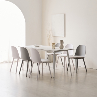 [디자이너스룸] 레아 사각 1800 6인용 세라믹 피아 체어 6개 세트