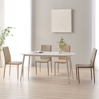 [디자이너스룸] 레아 타원 1600 4인용 세라믹 디아 체어 4개 세트