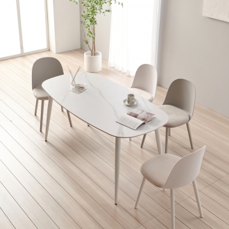 [디자이너스룸] 레아 타원 1600 4인용 세라믹 피아 체어 4개 세트