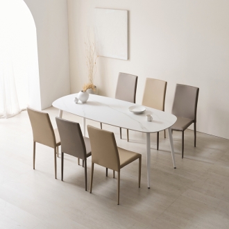 [디자이너스룸] 레아 타원 1800 6인용 세라믹 디아 체어 6개 세트