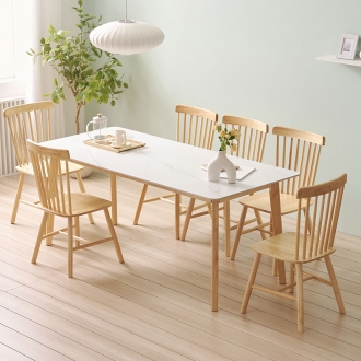 [디자이너스룸] 쉐리 원목식탁 세라믹 6인용 1800식탁 세트