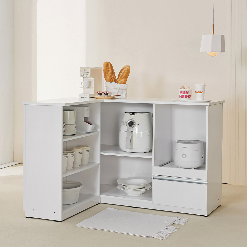 동서가구 클린 아일랜드 홈바 테이블 UV하이그로시 타입별 모음 (1200/1400/1700)