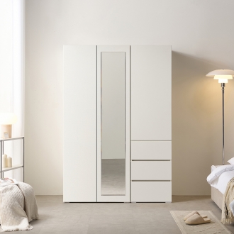 [케이컴퍼니] 피크 푸시1300장롱세트MC(800거울옷장,이불장+500 3서랍옷장)