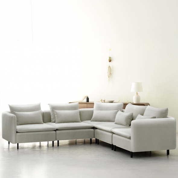 [단독특가]동서가구 모디퍼 가죽 모듈소파 3인 4인 스툴선택