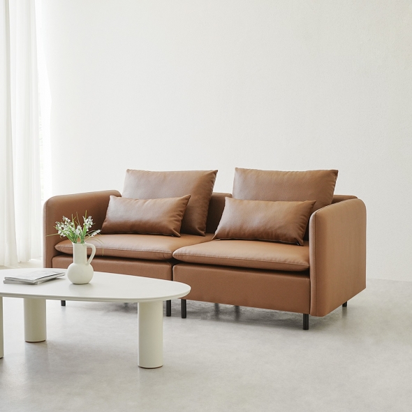 [단독특가]동서가구 모디퍼 가죽 모듈소파 3인 4인 스툴선택