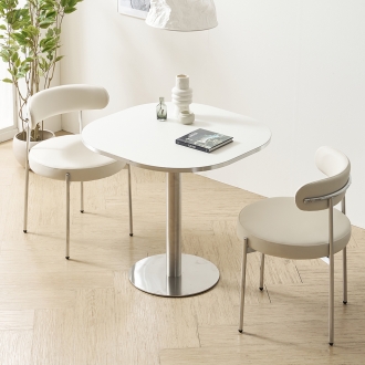 소티디자인 썸데이 테이블 원형 카페 거실 화이트 실버 800