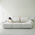 [단독특가]동서가구 이모션 슬라이딩 무빙 패브릭 리클라이너 4인 3인 소파