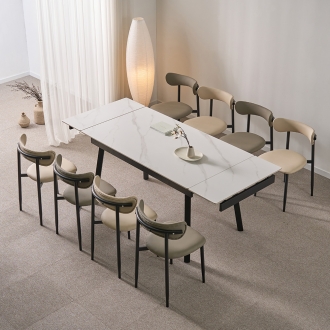 동서가구 캐빈 8인 확장형 포세린 세라믹 식탁세트 (의자8) DF645681