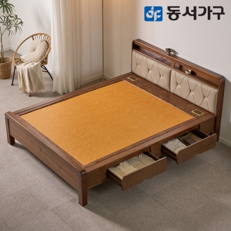 동서가구 편백나무 인볼브 가죽 수납형 황토 흙침대 Q 퀸 DF645665