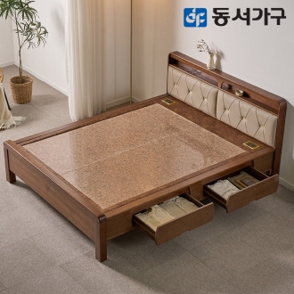 동서가구 편백나무 인볼브 가죽 수납형 홍맥반석 돌침대 Q 퀸 DF645664