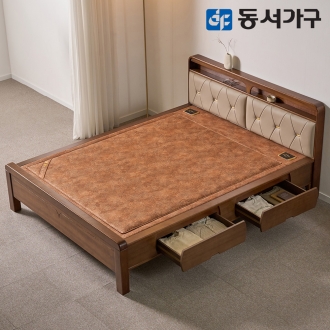 동서가구 편백나무 인볼브 가죽 수납형 황토볼 흙침대 Q 퀸 DF645663