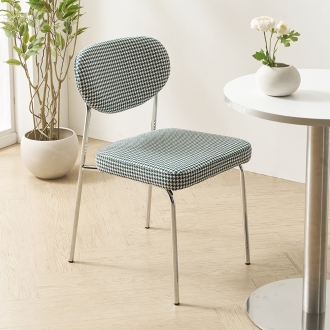 소티디자인 레코드 체크 하운드 미드센츄리의자 패브릭 디자인 카페 의자 인테리어 철제 페블 체어 2+2