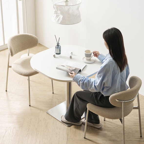 소티디자인 올데이 테이블 사각 카페 거실 화이트 실버 600 800