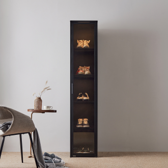 동서가구 블룸 철제 LED 드레스룸 400 5단 강화유리도어 수납장 진열장 장식장 DF927089