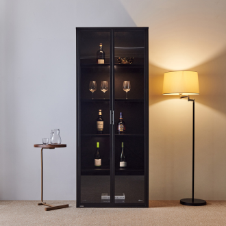 동서가구 블룸 철제 LED 드레스룸 800 5단 강화유리도어 수납장 진열장 수납장 장식장 DF927085