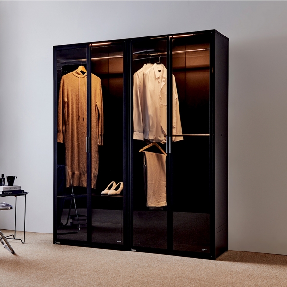 [단독특가]동서가구 블룸 철제 LED 드레스룸 1600 (800 서랍형＋800 2단) 수납장 진열장 장식장