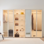 [단독특가]동서가구 블룸 철제 모듈 LED 드레스룸 시리즈 모음 진열장 수납장 장식장