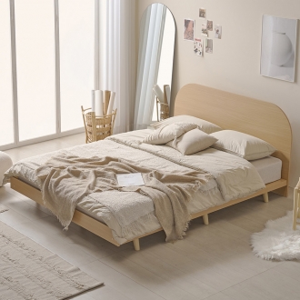 프린홈 로렌 라운드 헤드 50T 평상형 침대 프레임 SS/Q/K (매트선택)+방수커버