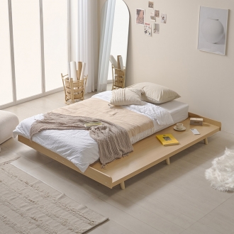 프린홈 로렌 헤드리스 50T 평상형 침대 프레임 SS/Q/K (매트선택)+방수커버