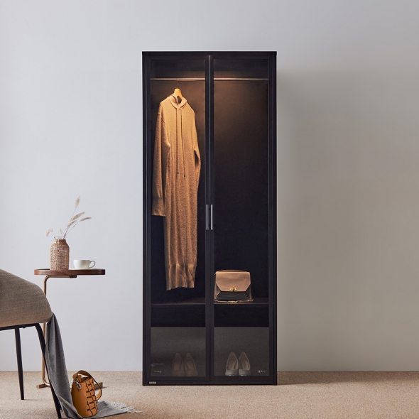 [단독특가]동서가구 블룸 철제 모듈 LED 드레스룸 시리즈 모음 진열장 수납장 장식장