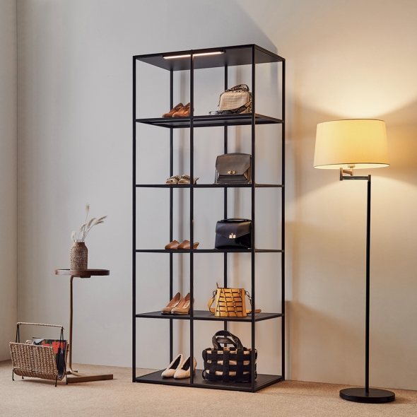 [단독특가]동서가구 블룸 철제 모듈 LED 드레스룸 시리즈 모음 진열장 수납장 장식장