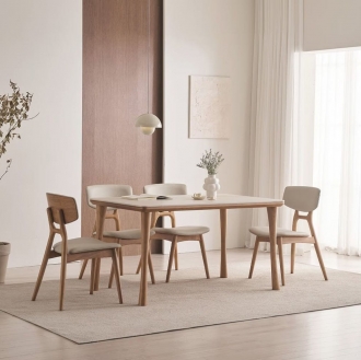 트로이퍼니처 케이브 포세린 세라믹 애쉬 원목 식탁 1400