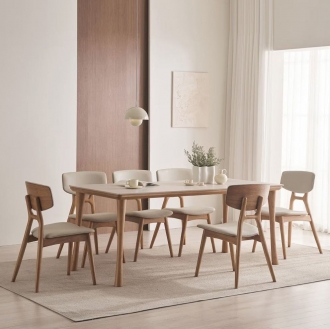 트로이퍼니처 케이브 포세린 세라믹 애쉬 원목 식탁 1800