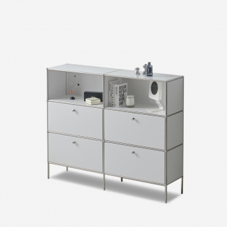 [라룬제이] 클레르 스틸 모듈 와이드 수납장 - 상부오픈형