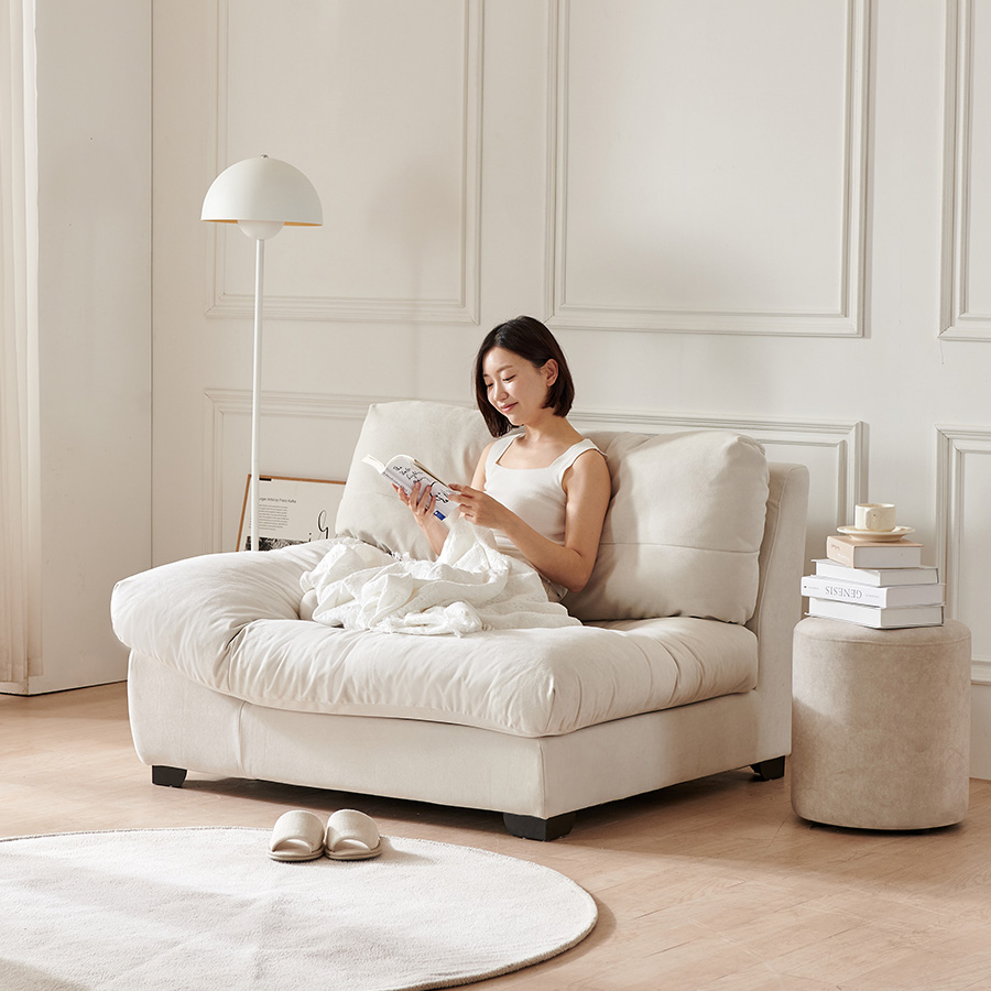 ★한정수량★동서가구 구스 패브릭 모듈 1.5인 구름 소파 코너형 DF927099