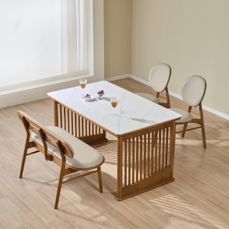 [라룬제이] 칼리아 비앙코 세라믹 벤치 4인 식탁세트