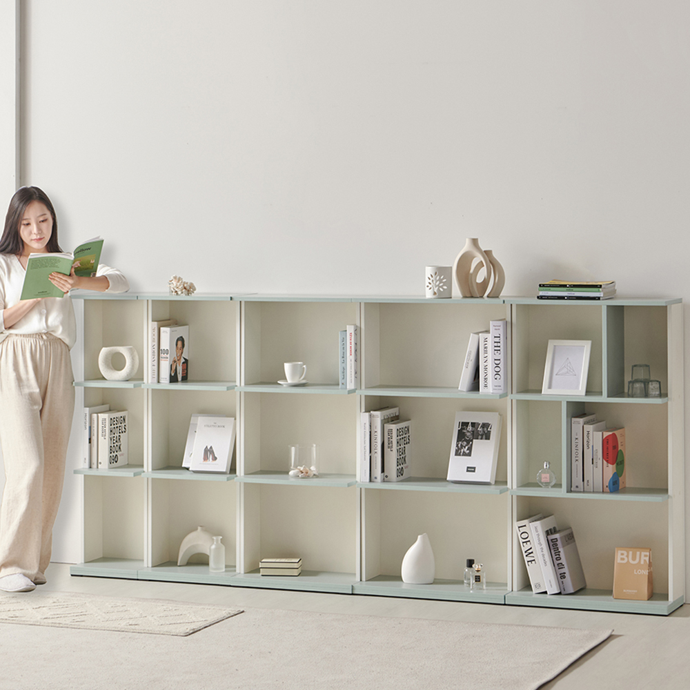 [단독특가]동서가구 E0 린츠 슬림 아트 3단 5단 책장 10종 모음 낮은 높은 책장 세트