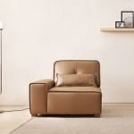 ★한정수량★동서가구 알론 천연면피 가죽 1인 소파 우형 DF927205