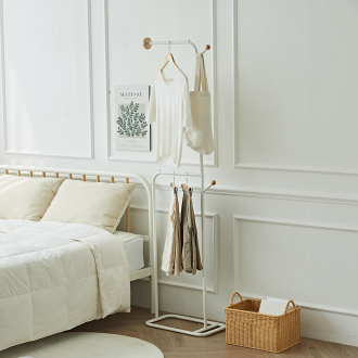 동서가구 무브 2단 높은 스탠드 이동식 옷걸이 행거 DF927257