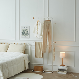 동서가구 무브 2단 높은 더블형 스탠드 이동식 옷걸이 행거 더블형 DF927259